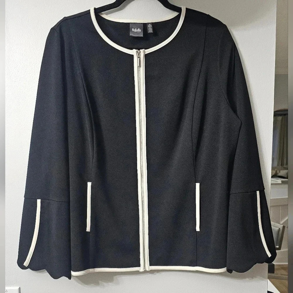 RAFAELLA Bell Sleeve Zip-Up Jacket Size XL
